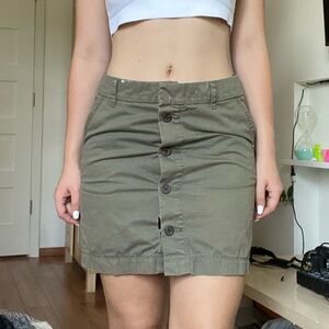 Tommy Hilfiger Khaki Navy Olive Skirt in size 0